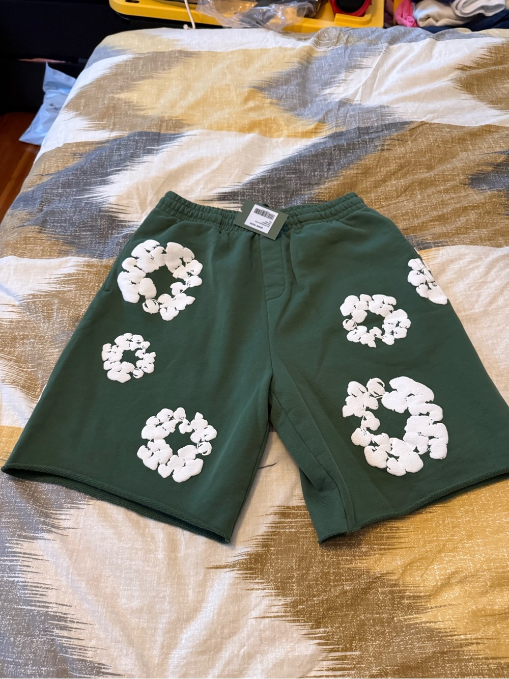Denim Tears Cotton Wreath Men’s Green Shorts Size L